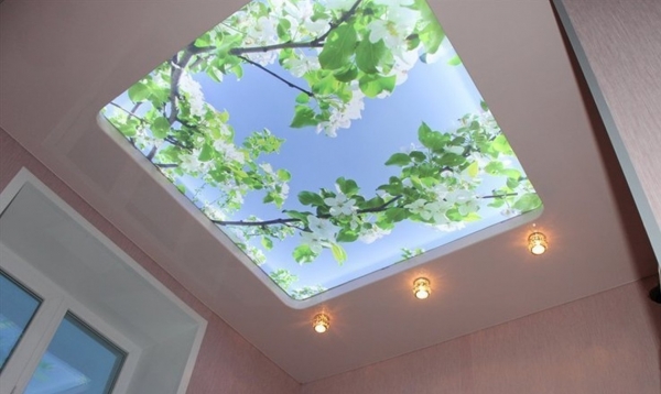 Пример потолка для ванной 4 м²