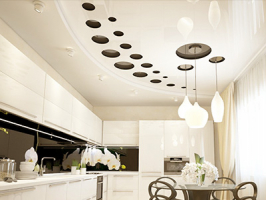Натяжные потолки на кухне