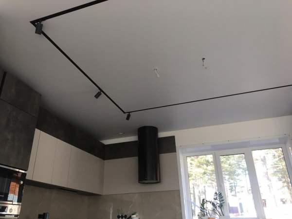 Трековые светильники на натяжном потолке