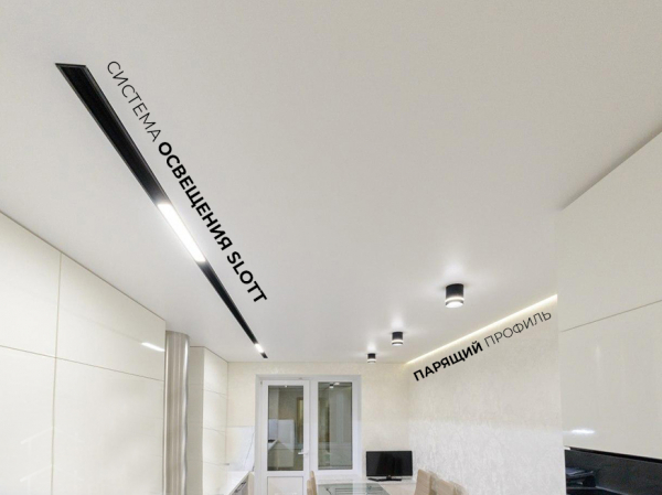 Натяжные потолки на кухне